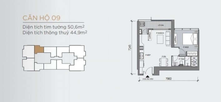thiết kế căn hộ 1 phòng ngủ