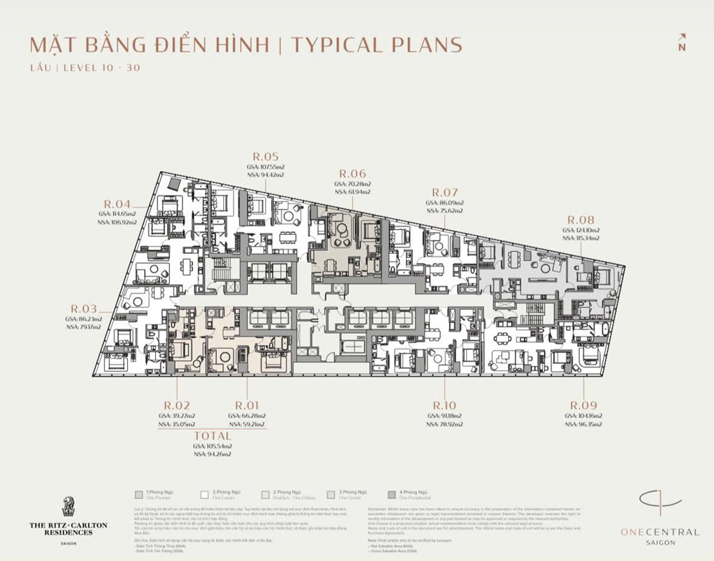 thiết kế layout mặt bằng tầng One Central Saigon